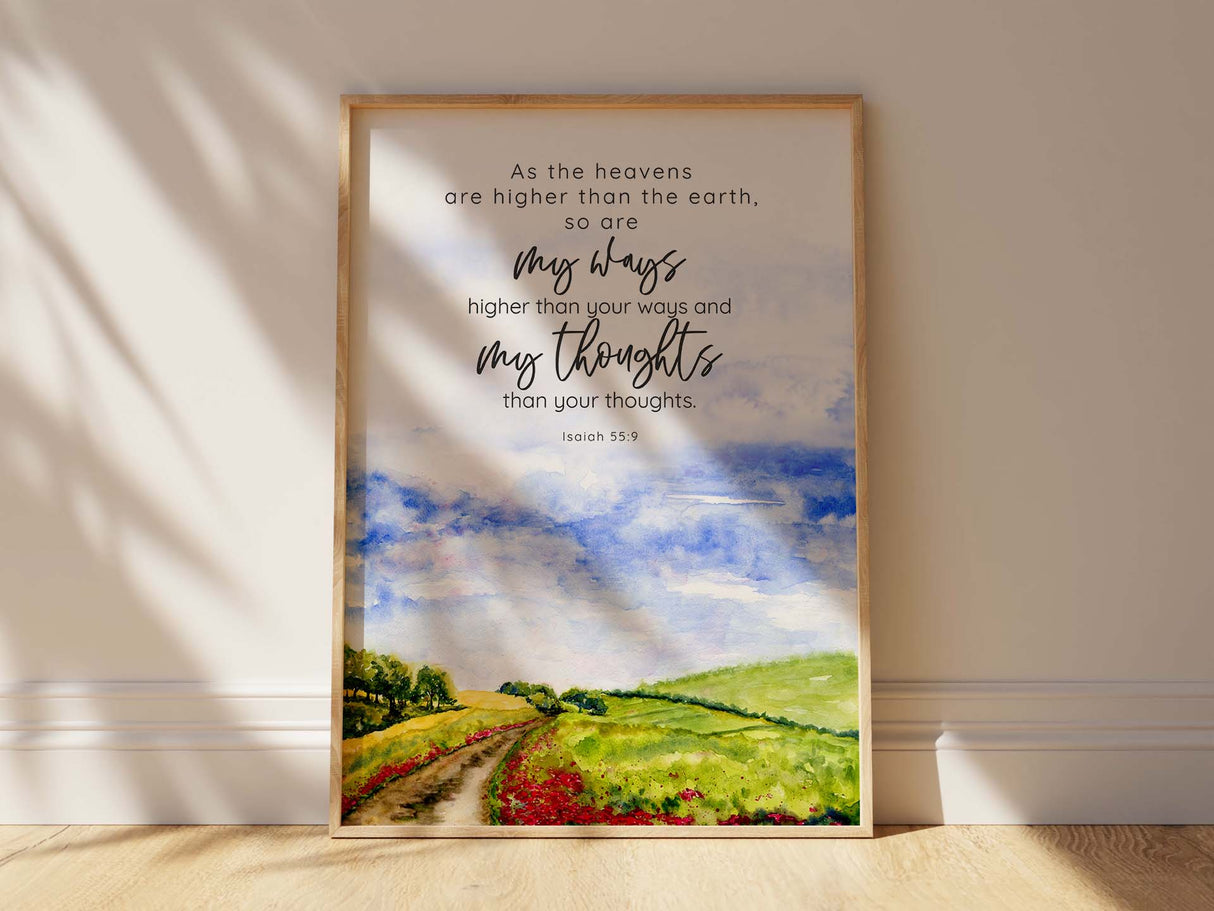 Pathway to divine understanding wall art, Encouraging verse print for spiritual spaces, Path leading to divine wisdom print