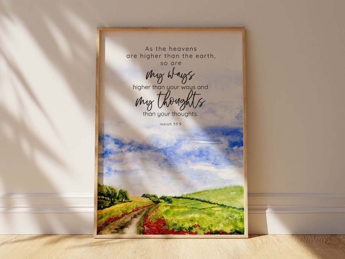 Pathway to divine understanding wall art, Encouraging verse print for spiritual spaces, Path leading to divine wisdom print