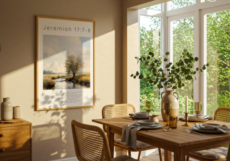 Jeremiah 17:7-8 – Tree by flowing river symbolising deep faith.