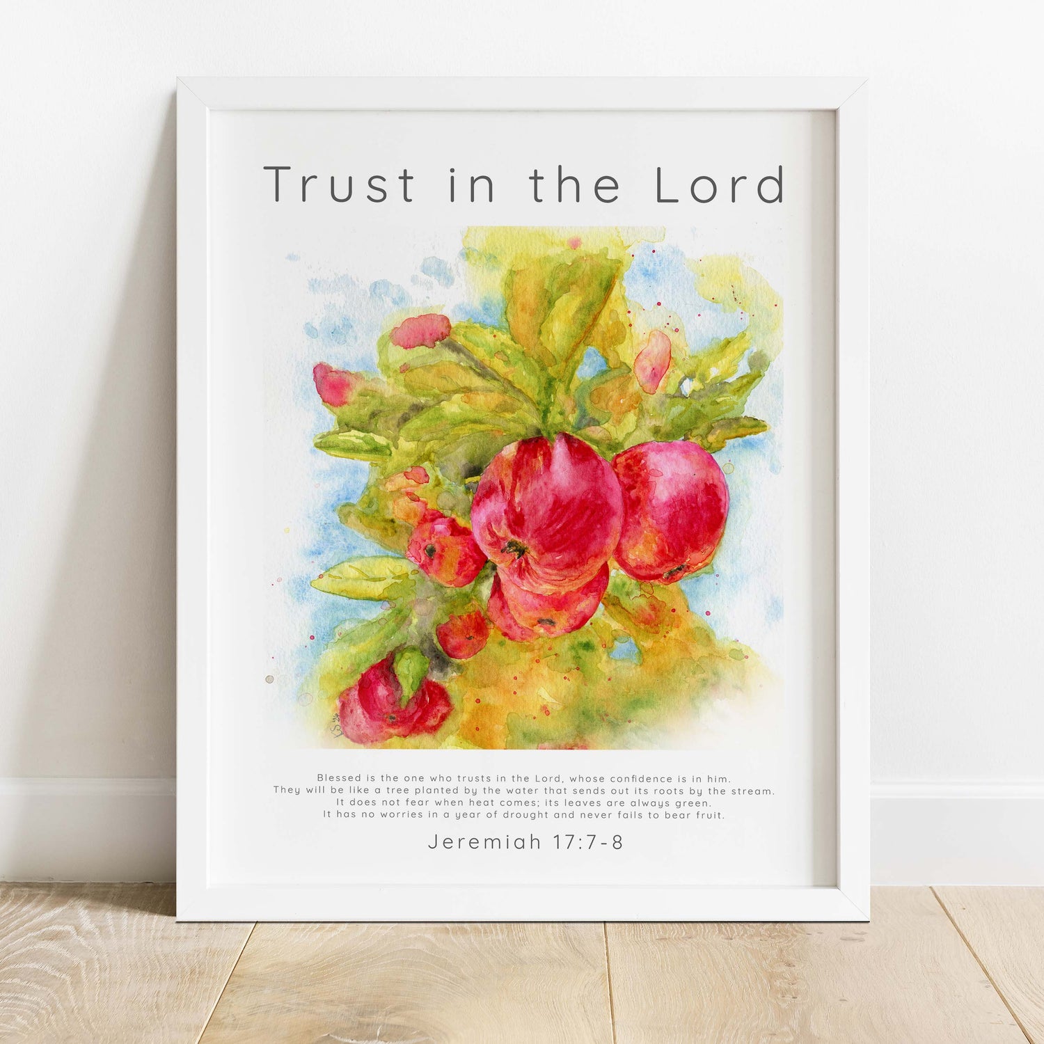Christian home decor artwork, Inspirational scripture wall art, Faith-based watercolour print, Spiritual blessings artwork