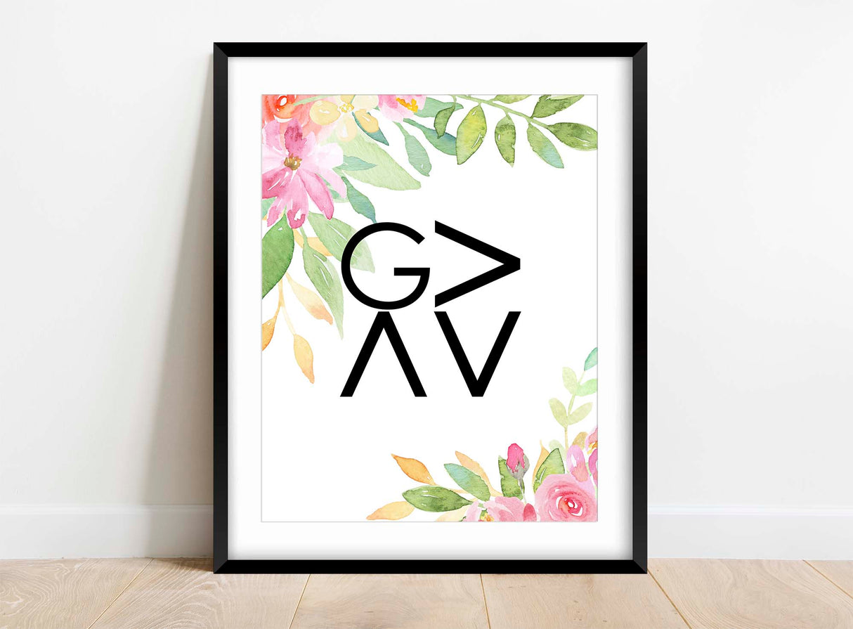 Elegant bible verse prints UK for spiritual reflection, Unique God's strength wall decor in various sizes