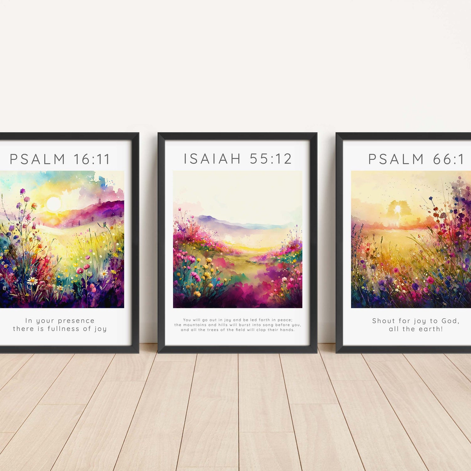 Bible Verse peace and joy inspired wall prints, Joyful living room Christian scripture prints, Bible verse triptych
