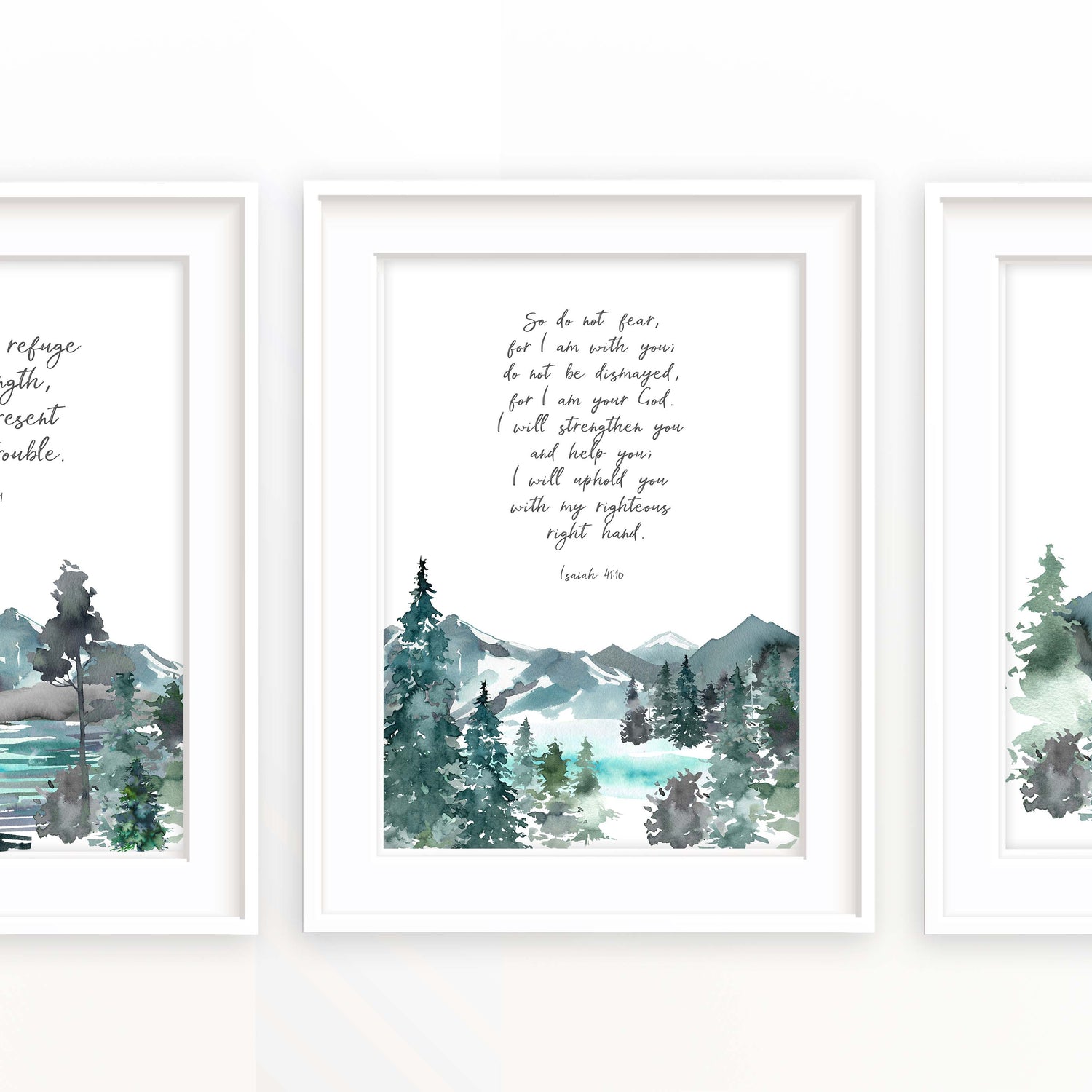 Christian wall art set with powerful verses for strength and hope