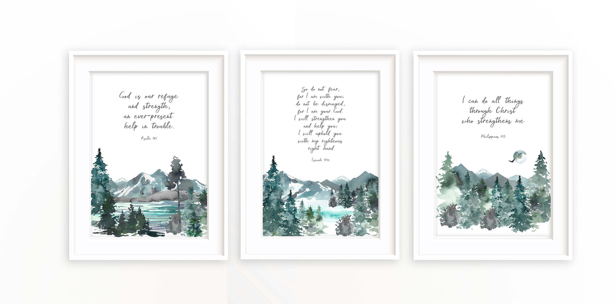 Christian wall art set with powerful verses for strength and hope
