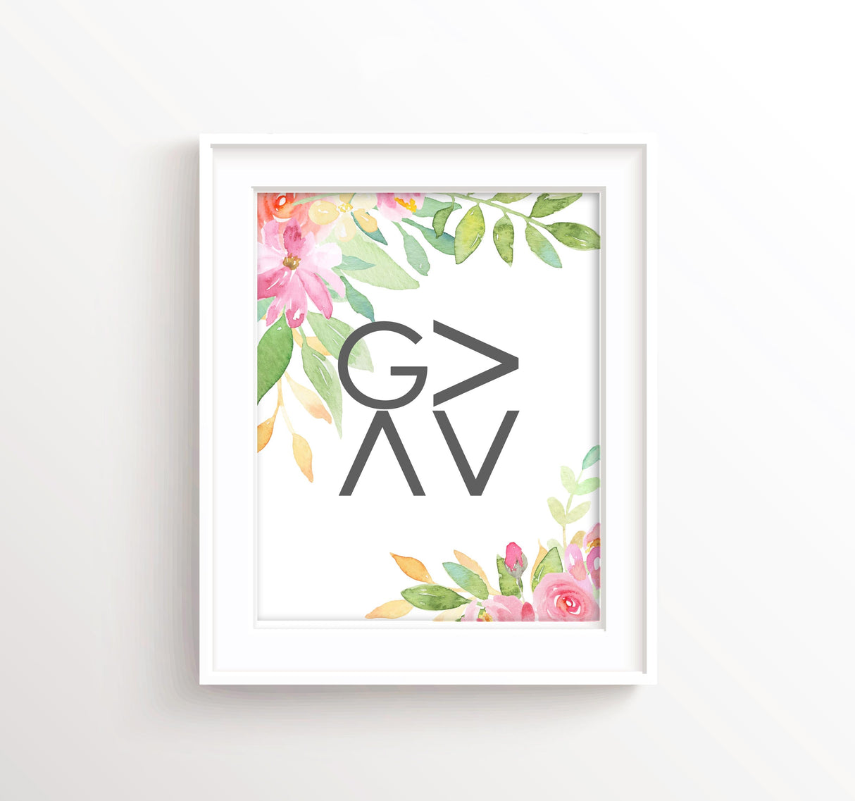 God is Greater than the Highs And Lows Verse Picture Wall Art Print