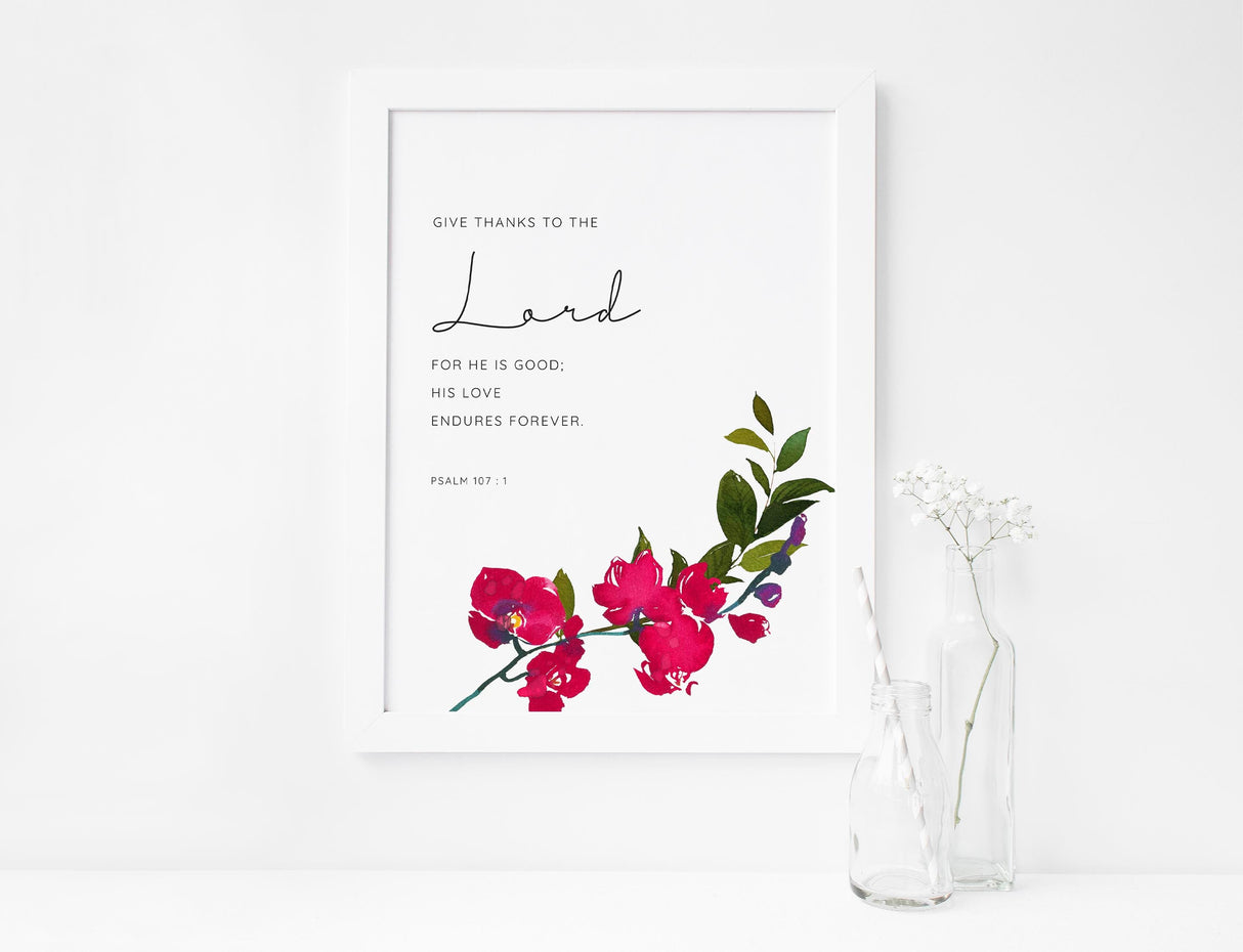 Give Thanks Scriptures, bible verse say thank you Lord, flower bible verses, red orchid bible verse, thankful bible verses