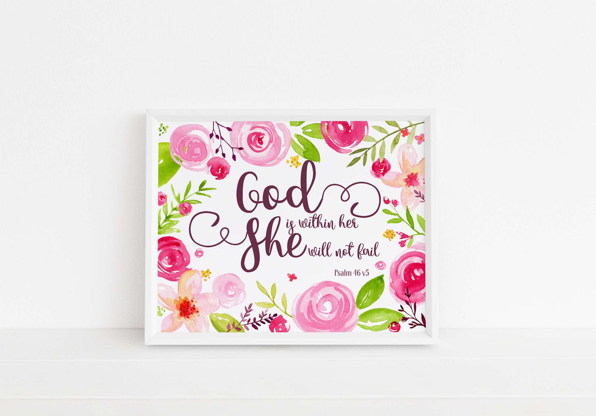 Floral bible verses, floral bible verse print, christian gifts for women, girls nursery bible verse, floral scripture