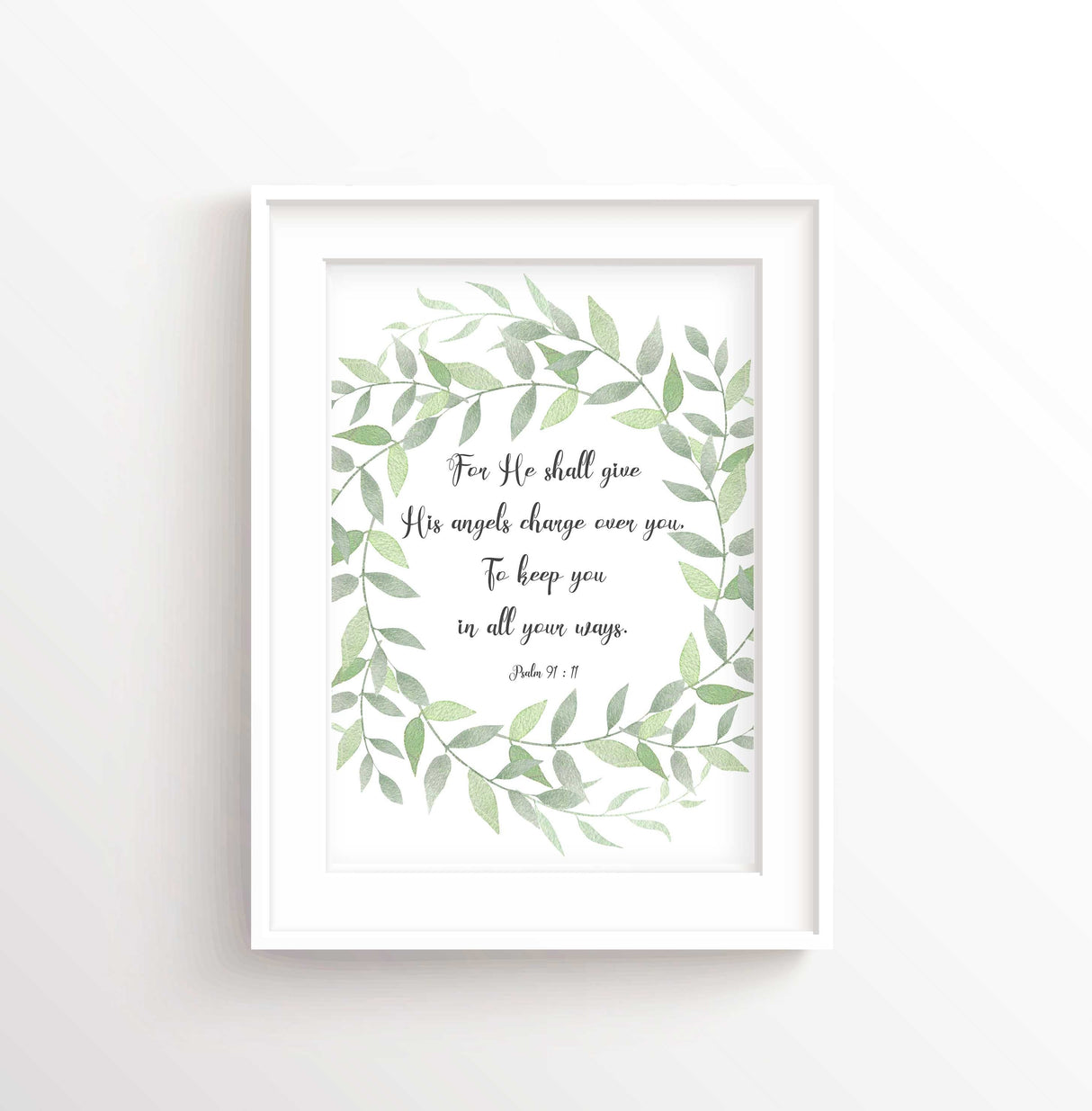 Psalm 91 Print, Religious Art, Christian Home Decor, Scripture Prints, Scripture Art Print, Vicar Gift,