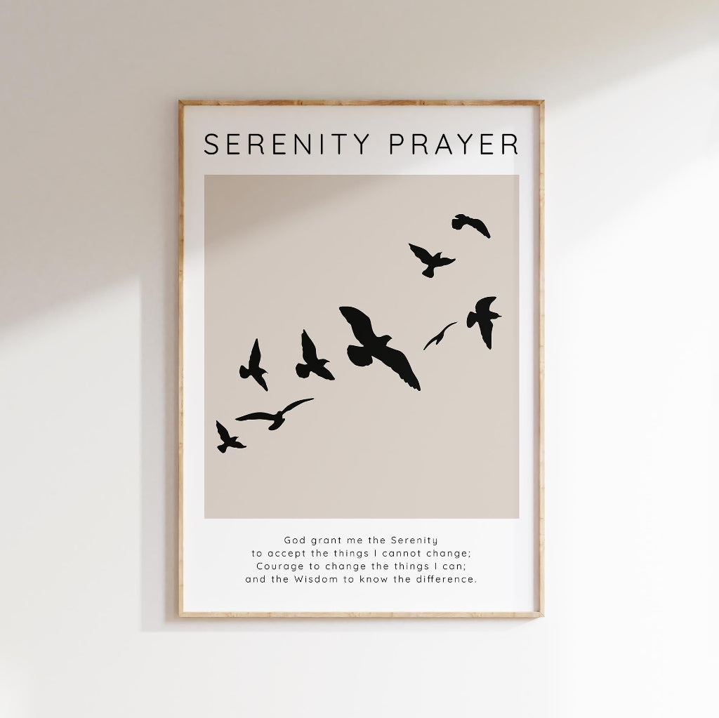 Grant Me The Serenity Prayer Wall Art Print, Recovery Gifts For Him, sobriety gift, sober gift, prayer wall decor, mental health gifts
