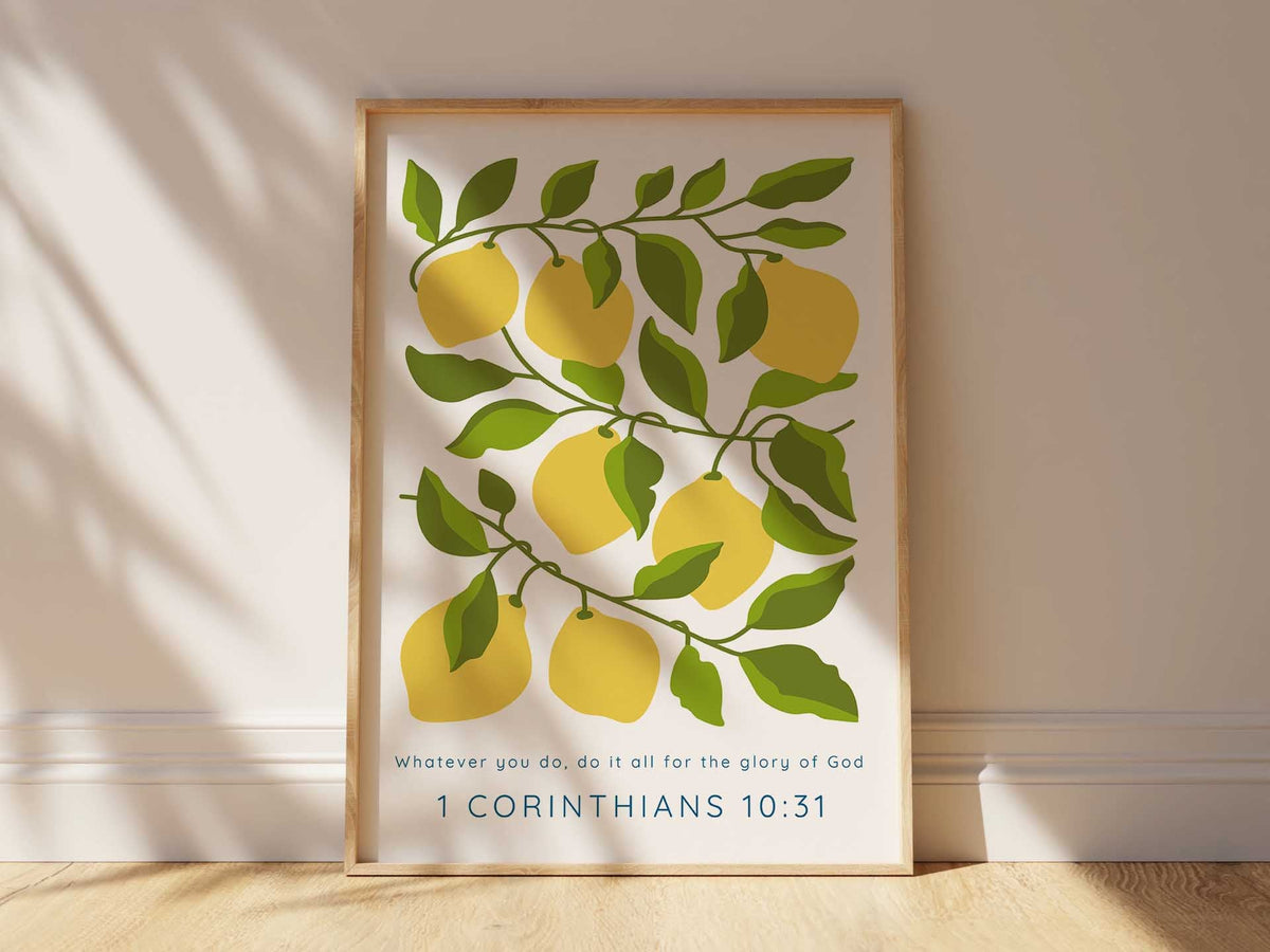 1 Corinthians 10 31 Print, Whatever you do Colourful Christian Art, Inspirational Scripture print for home deco