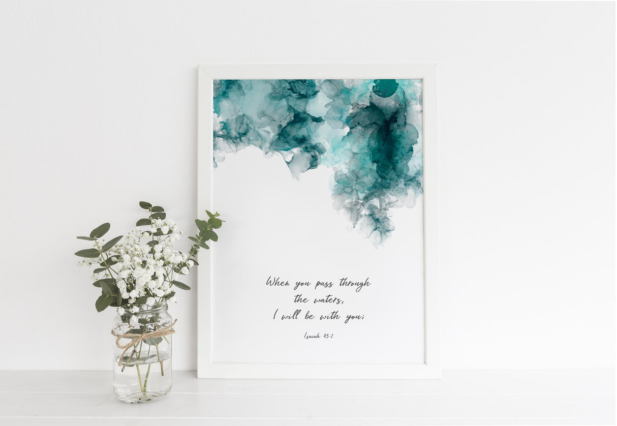 Spiritual wall decoration with comforting verse, Meaningful gift for those facing challenges, Encouraging wall art