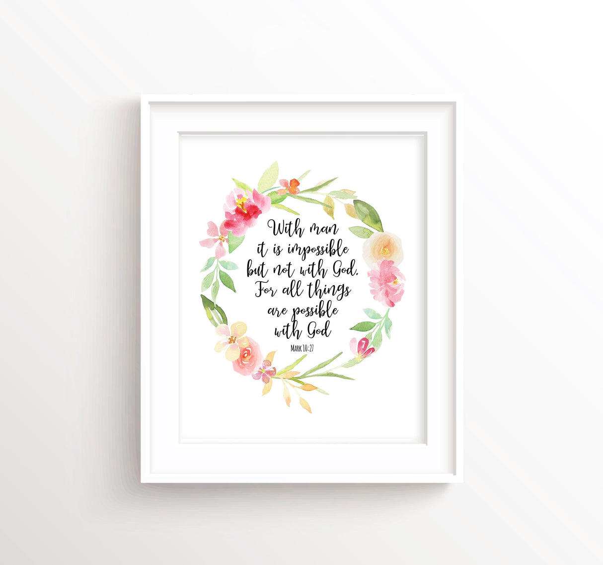 with man it is impossible printable quote, bible verses about not giving up, encouraging scripture pictures