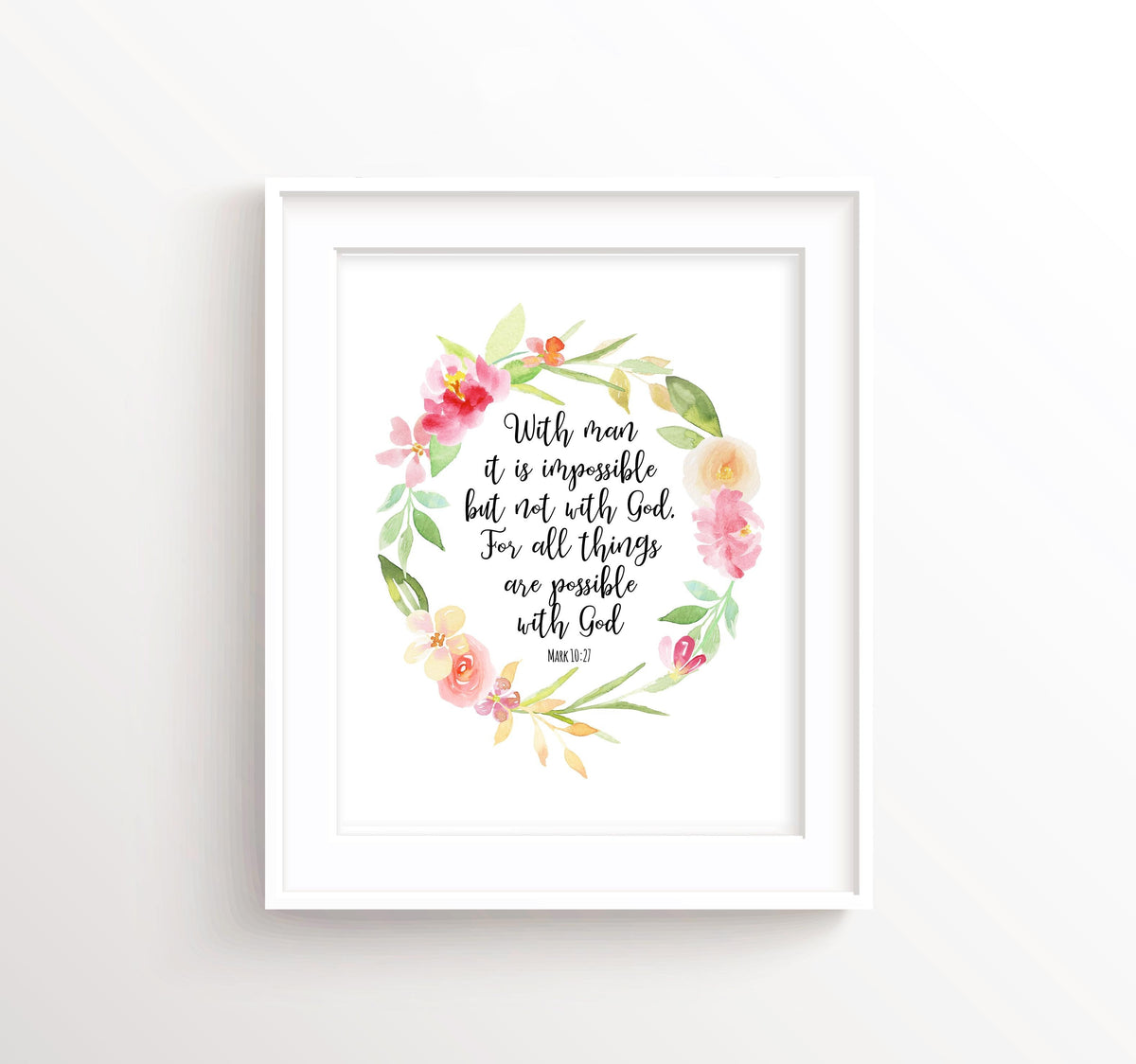 with man it is impossible printable quote, bible verses about not giving up, encouraging scripture pictures