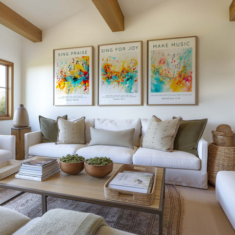 Psalm 95:1 – Christian wall art celebrating song and scripture.