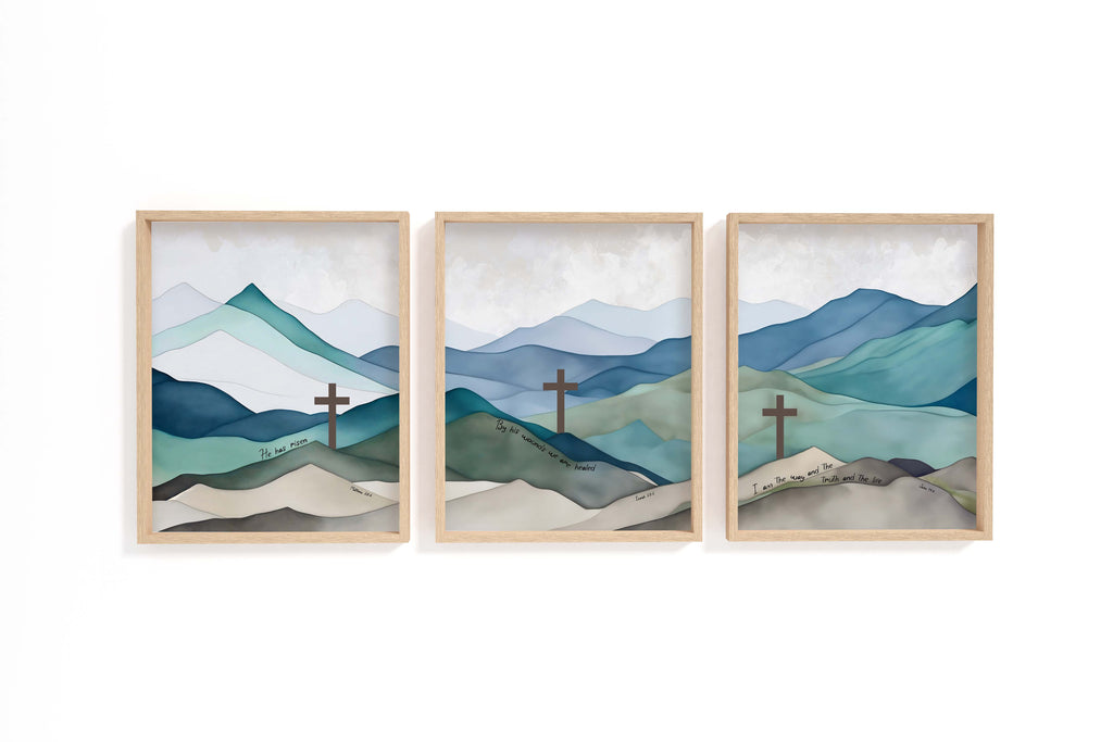 3 Crosses Print Set : Our Christian Wall Art Site is Live – Enhance Your Space with Faithful Inspiration!