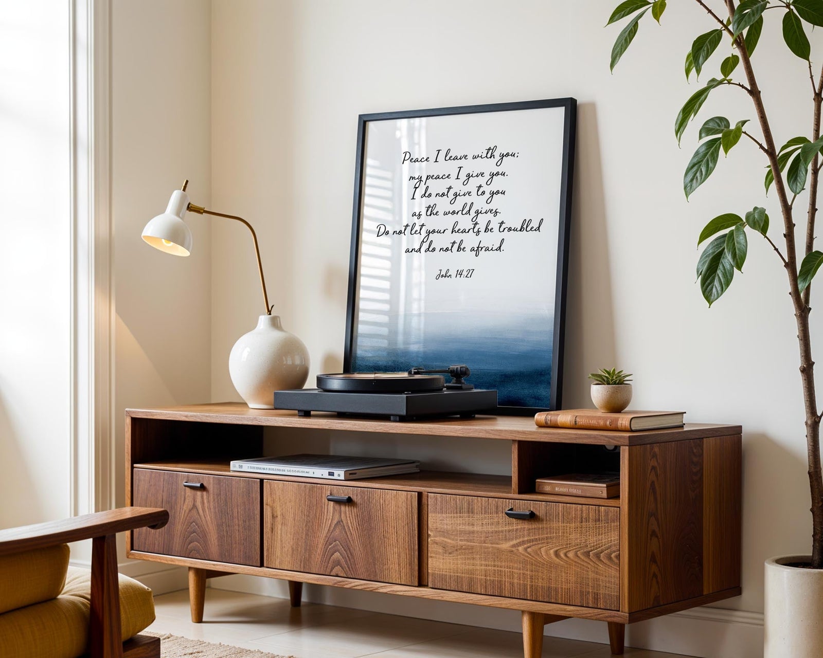 John 14:27 – Christian gift print featuring Jesus promise of peace.