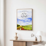 Isaiah 55:9 - Christian scripture print featuring As the heavens are higher than the earth landscape faith wall art.