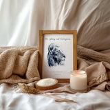 Joshua 1:9 – Inspirational lion scripture art for Christian home decor.