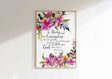 Inspirational wall art with flowers, Encouraging home decor gift, Bible verse art for bedroom, Faith-inspired wall decor