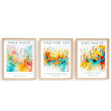 Melodic praise wall prints, Joyful noise scripture art, Gratitude-themed Psalm 104 print, Divine harmony Christian decor