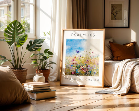 Psalm 103:1 – Bless the Lord O my soul meadow scripture print.