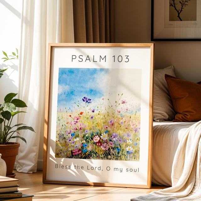 Psalm 103:1 – Bless the Lord O my soul meadow scripture print.