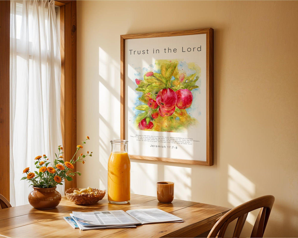 Jeremiah 17:7–8 – Trust in the Lord Christian home decor wall art print.