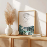 Isaiah 41:10 – Do not fear Bible verse wall art with mountains.