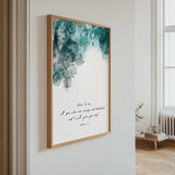 Matthew 11:28 – Bible verse wall art print with turquoise ink design, come to me all who are weary Christian decor.