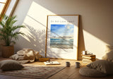 2 Corinthians 4:17 - Scripture wall art with hand-painted beach scene and light momentary troubles verse.