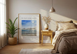 2 Corinthians 4:17 - Christian wall art print with watercolour Sandbanks beach and Do Not Lose Heart scripture.
