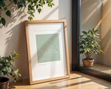 Matthew 17:20 - Faith can move mountains Bible verse wall art featuring minimalist mountain line art and tranquil forest scene.