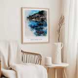 Matthew 4:19 - Faith-inspired nautical print with boats and sea in soft watercolour tones.