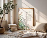 Isaiah 41:13 - Do not fear Christian wall art with green leaf botanical design, Bible verse print for faith filled home decor.