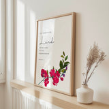 Give Thanks to the Lord Christian Wall Art Print, Floral Bible Verse