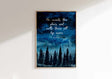 He Counts the Stars Christian Wall Art Print Forest Scripture Poster, Psalm 147:4 starry forest night bible verse print