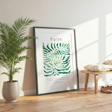 Hebrews 11:1 - Christianity wall art with winding leaf pattern symbolising trust through life's uncertain paths.