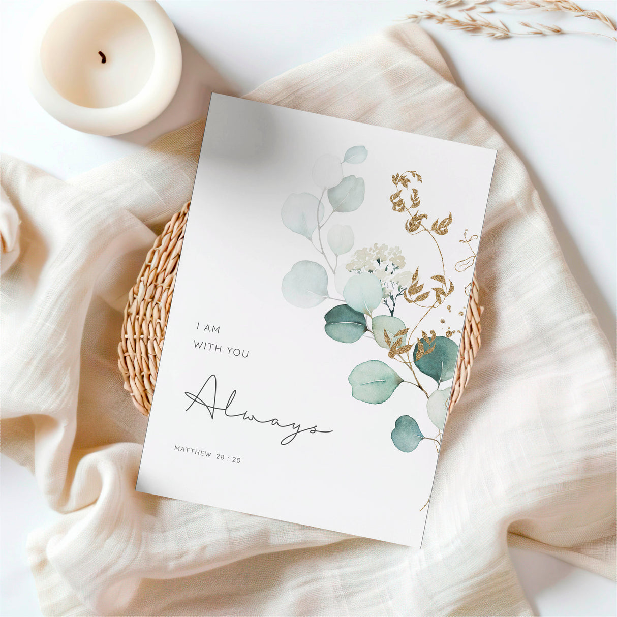 I am with you always Christian wall art print