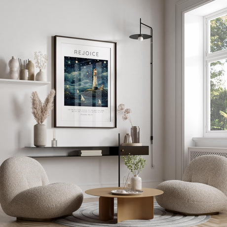 Psalm 96:11 Seascape Wall Art for Kids, Relaxing Scripture Print for Bathrooms, Tranquil Nursery Decor with Psalm 96:11