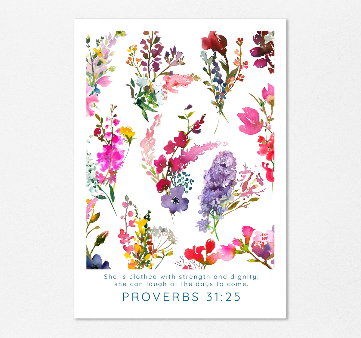 Inspirational wall art for home, Colourful scripture print, Christian home decor gift idea, Encouraging verse wall decor