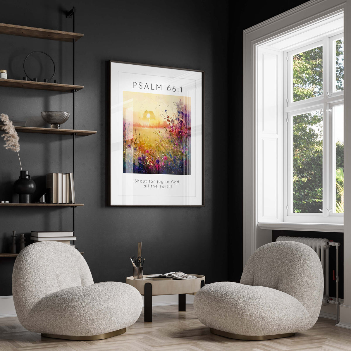 Joyful Earthly Praise Print, Shout for Joy Scripture Print, Modern Scripture Wall Art, Modern Bible Verse Wall Art, Scripture Print