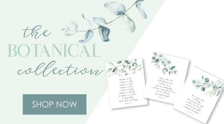 Botanical Bible verse prints: scripture blossoms in delicate watercolors.