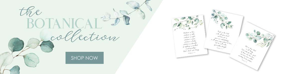 Botanical-themed Bible verse prints: Scripture blossoms in watercolor elegance.