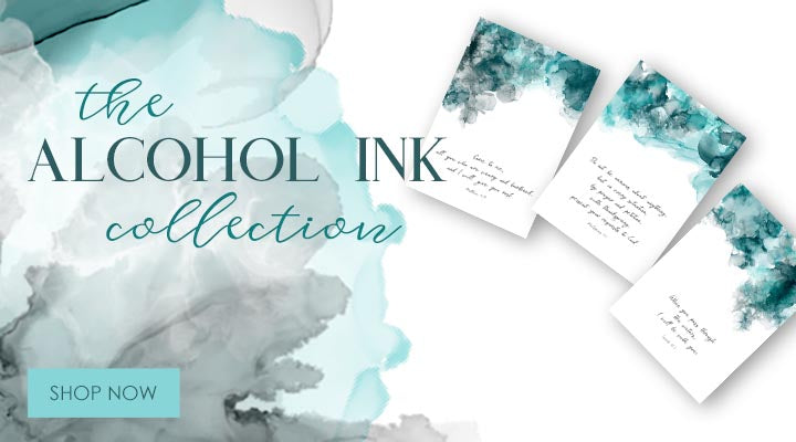 Vibrant ink abstracts highlight inspiring Bible verses
