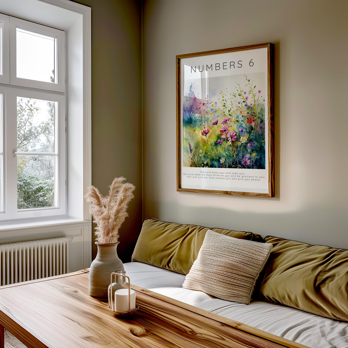 Numbers 6:24-26 – Scripture blessing print with vibrant wildflower artwork.
