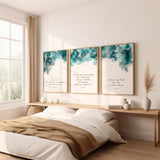 Philippians 4:6 – Modern Scripture art print with turquoise and black ink design and Bible verse.