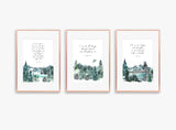 Unique home decor gift idea with encouraging scripture, Serene mountain prints paired with uplifting Bible verses