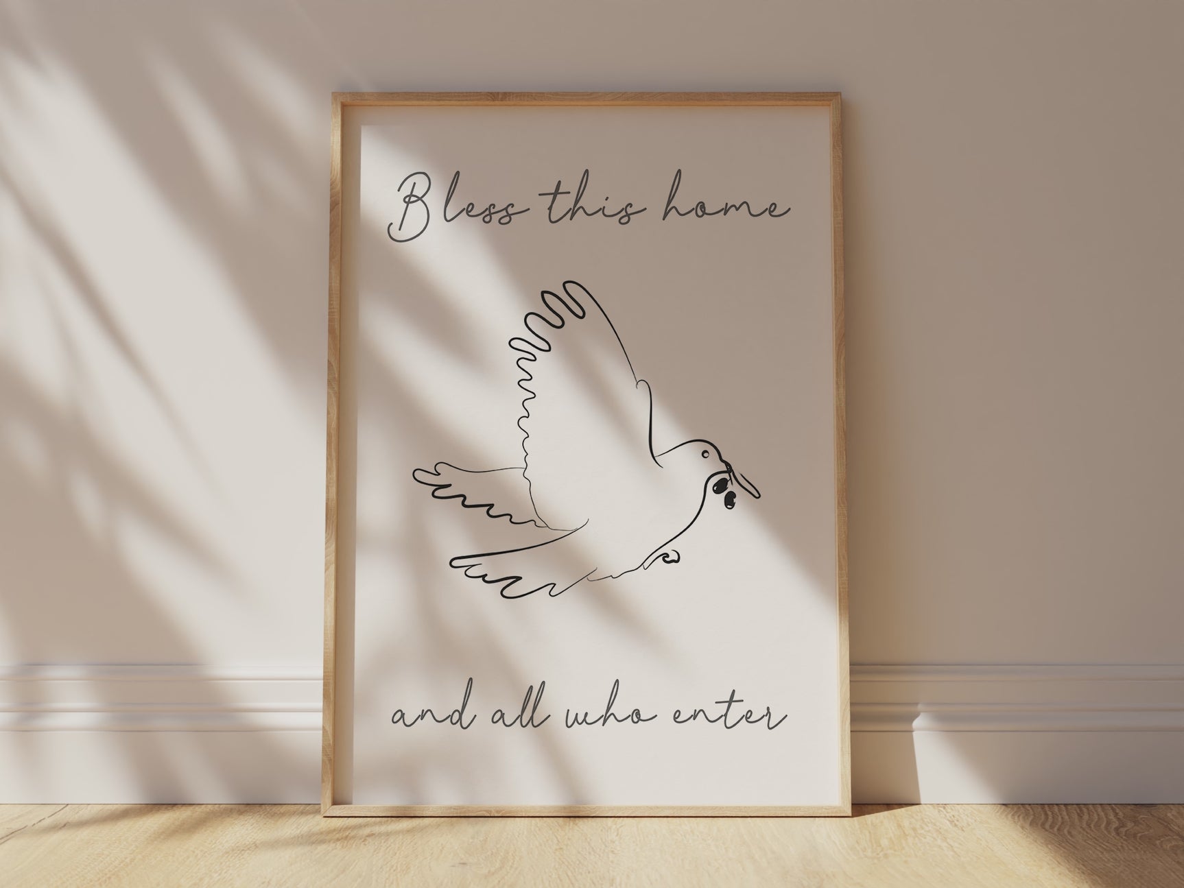 Religious artwork for the home, Peaceful home blessings print, Inspirational wall art with scripture, House blessing print
