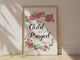 For This Child I Have Prayed Christian Wall Art Print, 1 Samuel 1 27, eartfelt 1 Samuel 1:27 coral and turquoise print