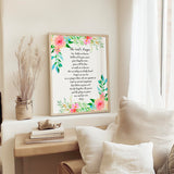 Matthew 6:9–13 – Christian prayer wall art with floral border and timeless Lord’s Prayer scripture.